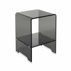 Contemporary Smooth Smoky Coffee Table / Side Table Mimi, made in Italy Viadurini