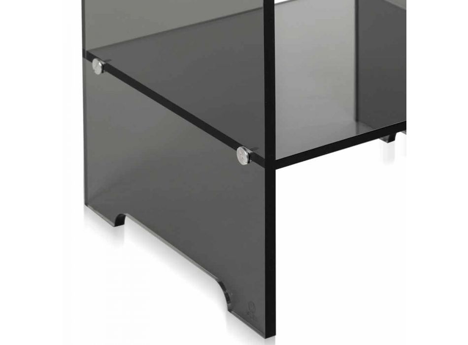 Contemporary Smooth Smoky Coffee Table / Side Table Mimi, made in Italy Viadurini