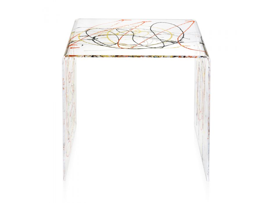 Bedside Table in Transparent and Colored Plexiglass 2 Sizes - Pelere