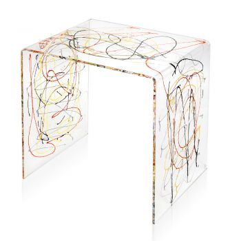 Bedside Table in Transparent and Colored Plexiglass 2 Sizes - Pelere
