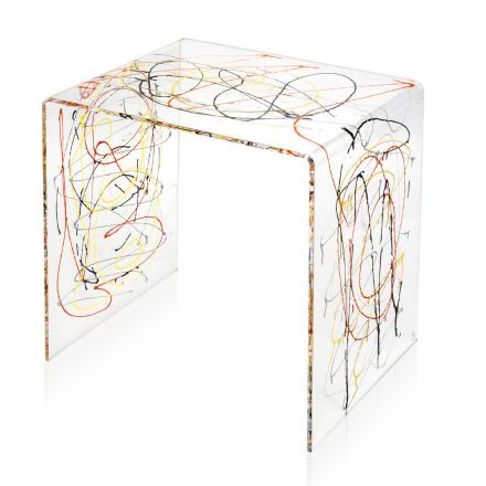 Bedside Table in Transparent and Colored Plexiglass 2 Sizes - Pelere Viadurini