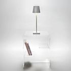Bedside Table in Transparent or Smoked Plexiglass Made in Italy - Lollao Viadurini