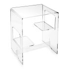 Bedside Table in Transparent or Smoked Plexiglass Made in Italy - Lollao Viadurini