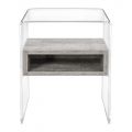 Design Bedside Table in Transparent Plexiglass and Wood - Pascoli