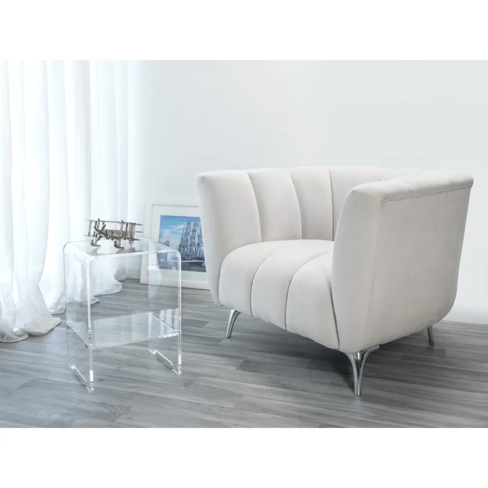 Transparent coffee table / bedside table, modern design Mimi, made in Italy Viadurini