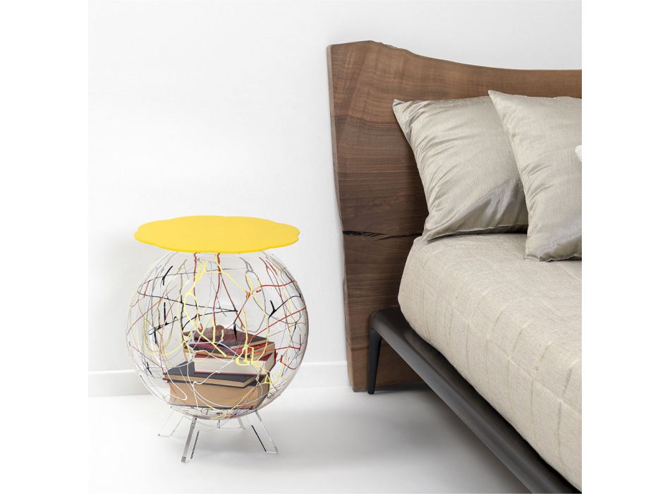 Versatile Bedside Table in Recyclable Colored Plexiglass - Paolone Viadurini