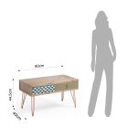 Coffee table with 2 colored and decorated double-sided drawers - Hassio Viadurini