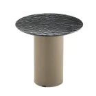 Coffee Table with Metal Base and Ø45 cm Mirror or Glass Top - Flaminia Viadurini