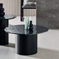 Coffee Table with Metal Base and Ø60 cm Mirror or Glass Top - Flaminia