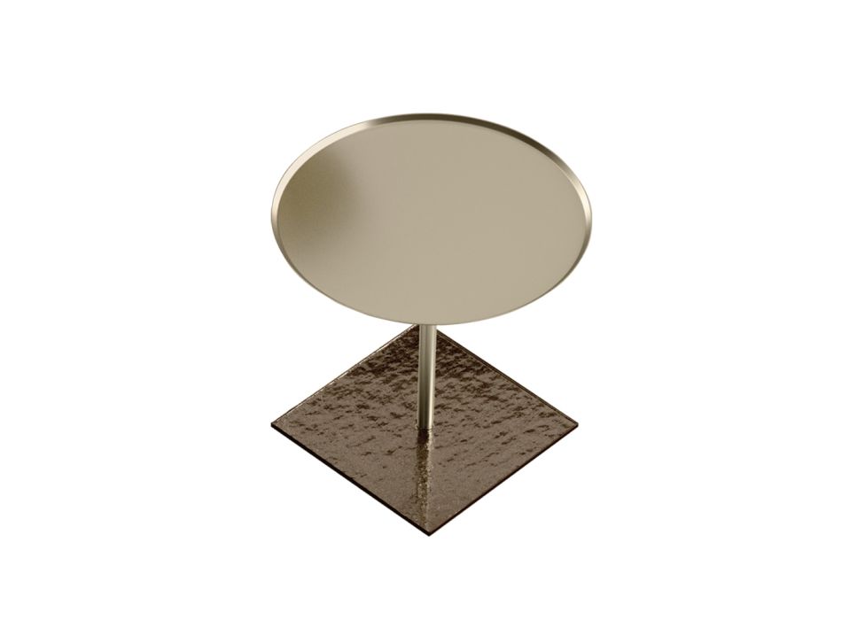 Coffee Table with Round Glass or Metal Top Made in Italy - Anakin Viadurini