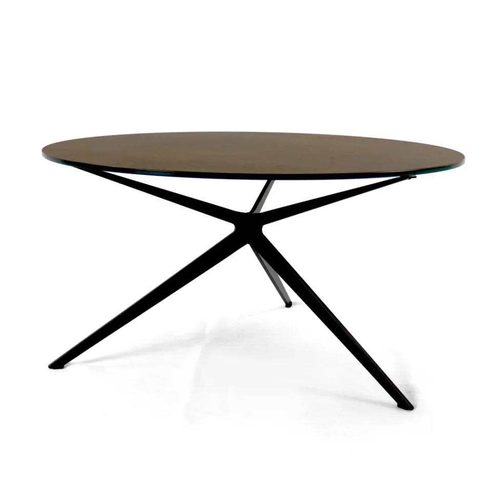 Coffee Table with Round Top Made in Stoneware Made in Italy - Siste Viadurini