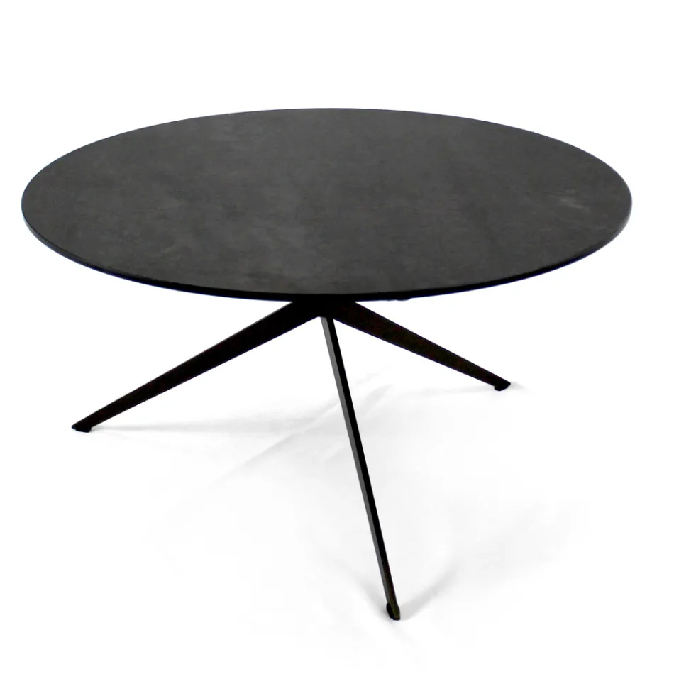 Coffee Table with Round Top Made in Stoneware Made in Italy - Siste Viadurini
