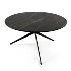 Coffee Table with Round Top Made in Stoneware Made in Italy - Siste Viadurini