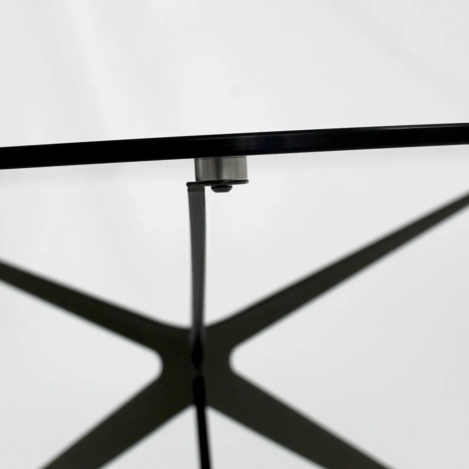 Coffee Table with Round Top Made in Glass Made in Italy - Siste Viadurini