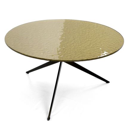 Coffee Table with Round Top Made in Glass Made in Italy - Siste Viadurini