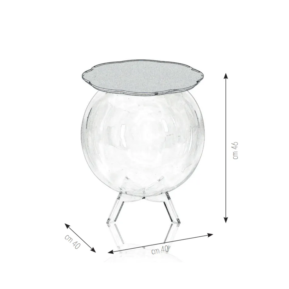 Multipurpose Container Table in Transparent Plexiglass Made in Italy - Scar Viadurini