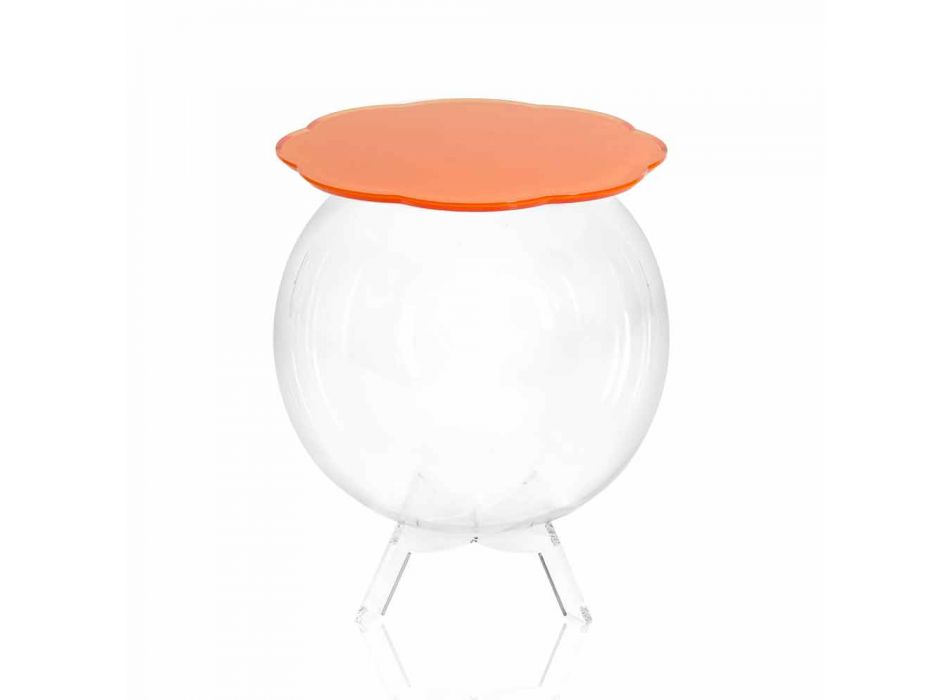 Biffy orange round coffee table / container, modern design Viadurini