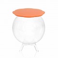 Orange storage side table with a modern design Biffy, made in Italy