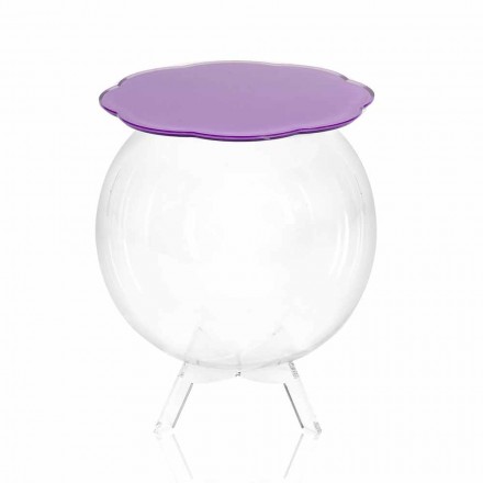 Biffy round coffee table / container lavender color, modern design Viadurini