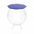 Blue storage side table with a modern design Biffy, made in Italy