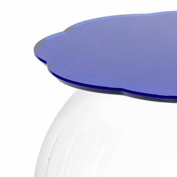 Biffy blue coffee table / container, modern design made in Italy