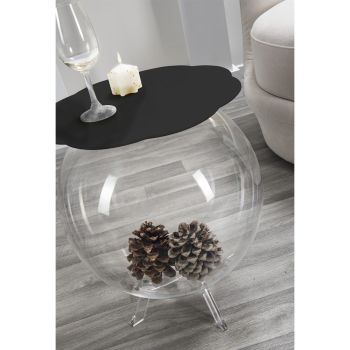 Biffy black round coffee table / container, modern design made in Italy