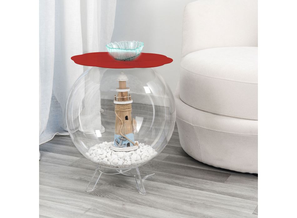 Biffy red round coffee table / container, modern design made in Italy Viadurini