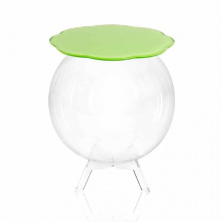 Biffy green round coffee table / container, modern design made in Italy Viadurini