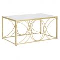 Gold Coffee Table with Mirror Top and Iron Structure - Emilia