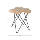 Coffee Table for Living Room Black Steel and Natural Teak Wood - Perlana Viadurini
