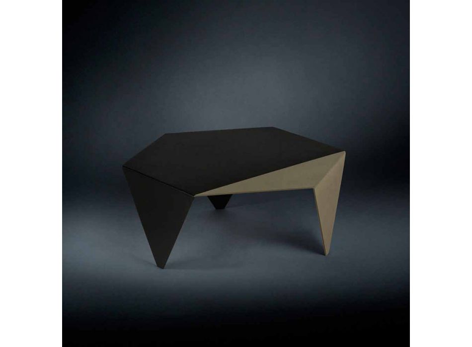 Coffee table in two-tone metal design Coffee laser cut Ruche Viadurini