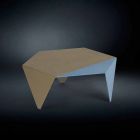 Coffee table in two-tone metal design Coffee laser cut Ruche Viadurini