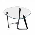 Handmade Coffee Table in Glass and Steel Made in Italy - Marbello