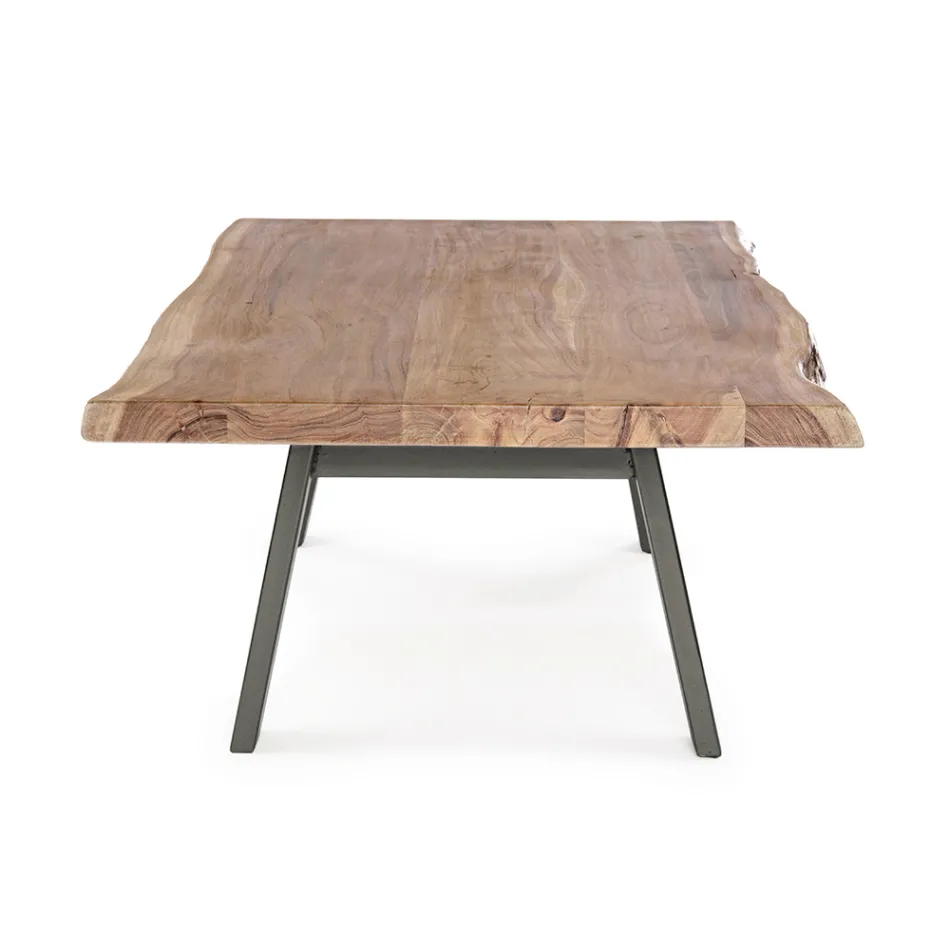 Coffee Table in Handmade Wood and Steel Homemotion - Tancredi Viadurini