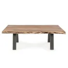 Coffee Table in Handmade Wood and Steel Homemotion - Tancredi Viadurini