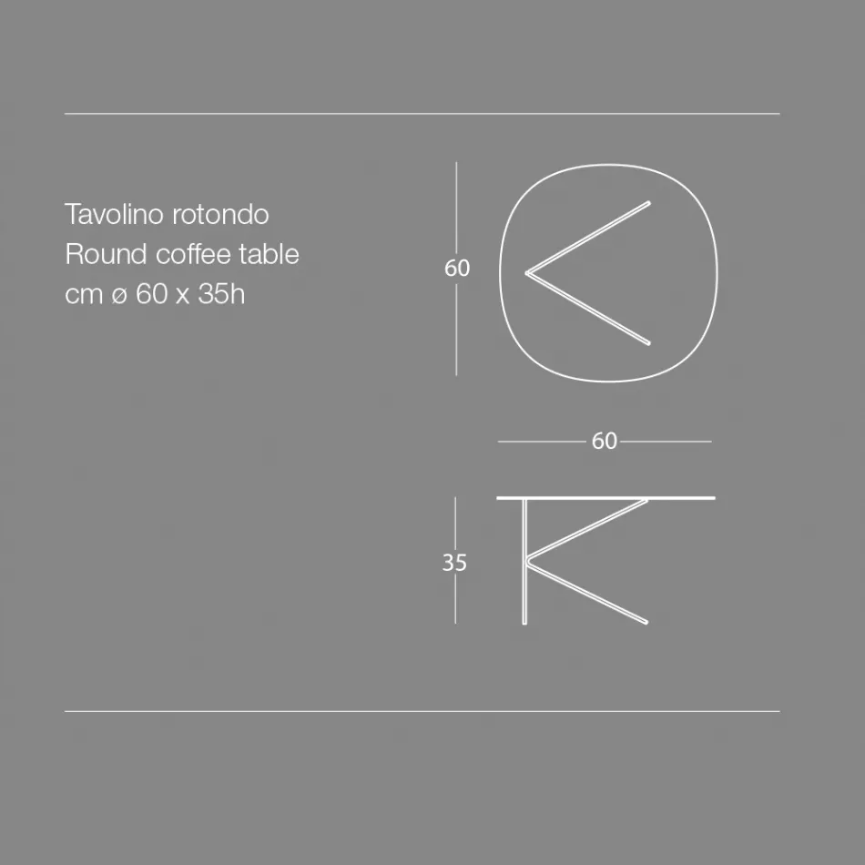 Round Metal Coffee Table, Design in Various Colors and 2 Sizes - Olesya Viadurini