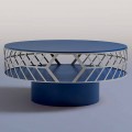 Modern Low Design Coffee Table in Blue or Bordeaux with Ring - Lok
