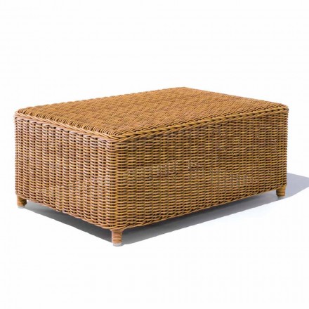 Garden Coffee Table in Woven Synthetic Rattan - Yves Viadurini