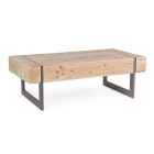 Coffee Table for the Living Room in Fir Wood and Steel - Ilenia Viadurini