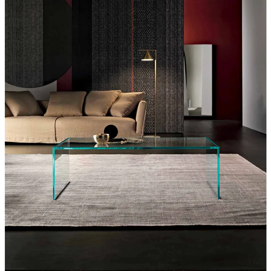 Rectangular Coffee Table in Extralight Glass Made in Italy - Nodino Viadurini