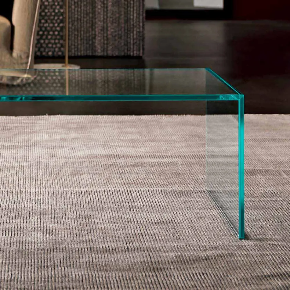 Rectangular Coffee Table in Extralight Glass Made in Italy - Nodino Viadurini