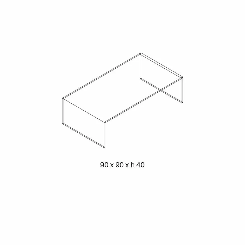 Rectangular Coffee Table in Extralight Glass Made in Italy - Nodino Viadurini
