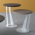 Round Coffee Table in Inclined Metal and Ceramic 3 Sizes - Coriko