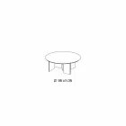 Round Coffee Table with Ceramic Top and Smoked Glass Legs - Random Viadurini
