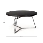 Round Coffee Table in Black Steel and Glass Top 2 Sizes - Zanzino Viadurini