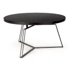 Round Coffee Table in Black Steel and Glass Top 2 Sizes - Zanzino Viadurini