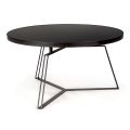Round Coffee Table in Black Steel and Glass Top 2 Sizes - Zanzino