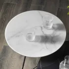 Round Coffee Table in Luxury Marble Effect Metal and Glass - Magali Viadurini