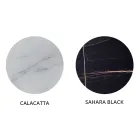 Round Coffee Table in Luxury Marble Effect Metal and Glass - Magali Viadurini