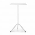 High Square Outdoor Table in Metal and Sheet Metal Made in Italy - Archibald